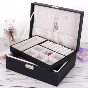 PU Leather Double-layer Jewelry Box Jewelry Storage Bag