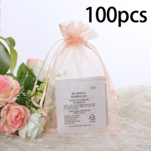 Pure Color Candy Packaging Bag Drawstring Bag Jewelry Camphor Wood Bead Mesh Bag