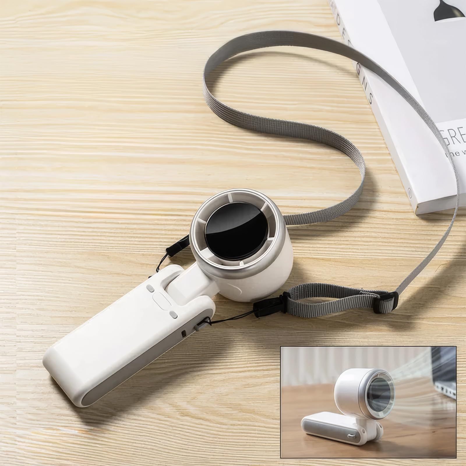 Hanging Neck Outdoor 180 Degree Folding Desktop Mini Fan Hand-held Folding High-speed Powerful Turbo Fan - Image 3