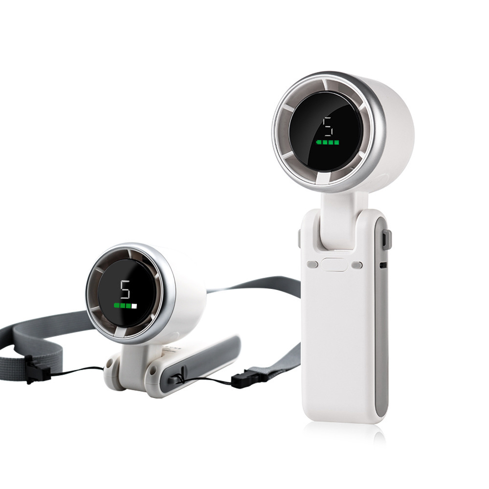 Hanging Neck Outdoor 180 Degree Folding Desktop Mini Fan Hand-held Folding High-speed Powerful Turbo Fan - Image 6