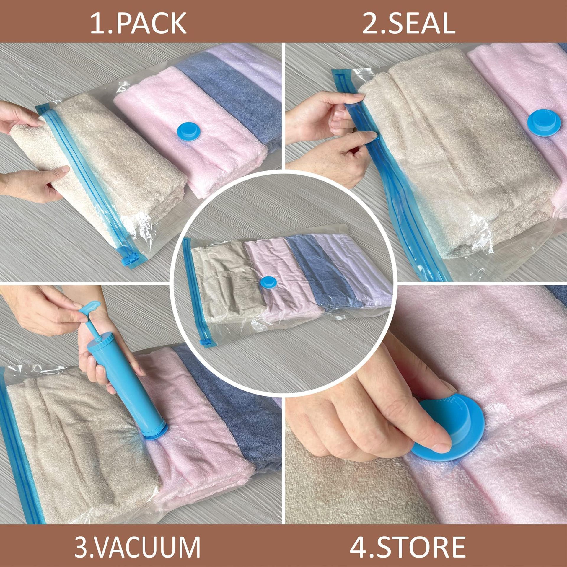 Transparent Vacuum Bag Clothing Compression Household Travel Thickened Plus-sized Quilt Storage Vacuum Organizing Folders - Image 3