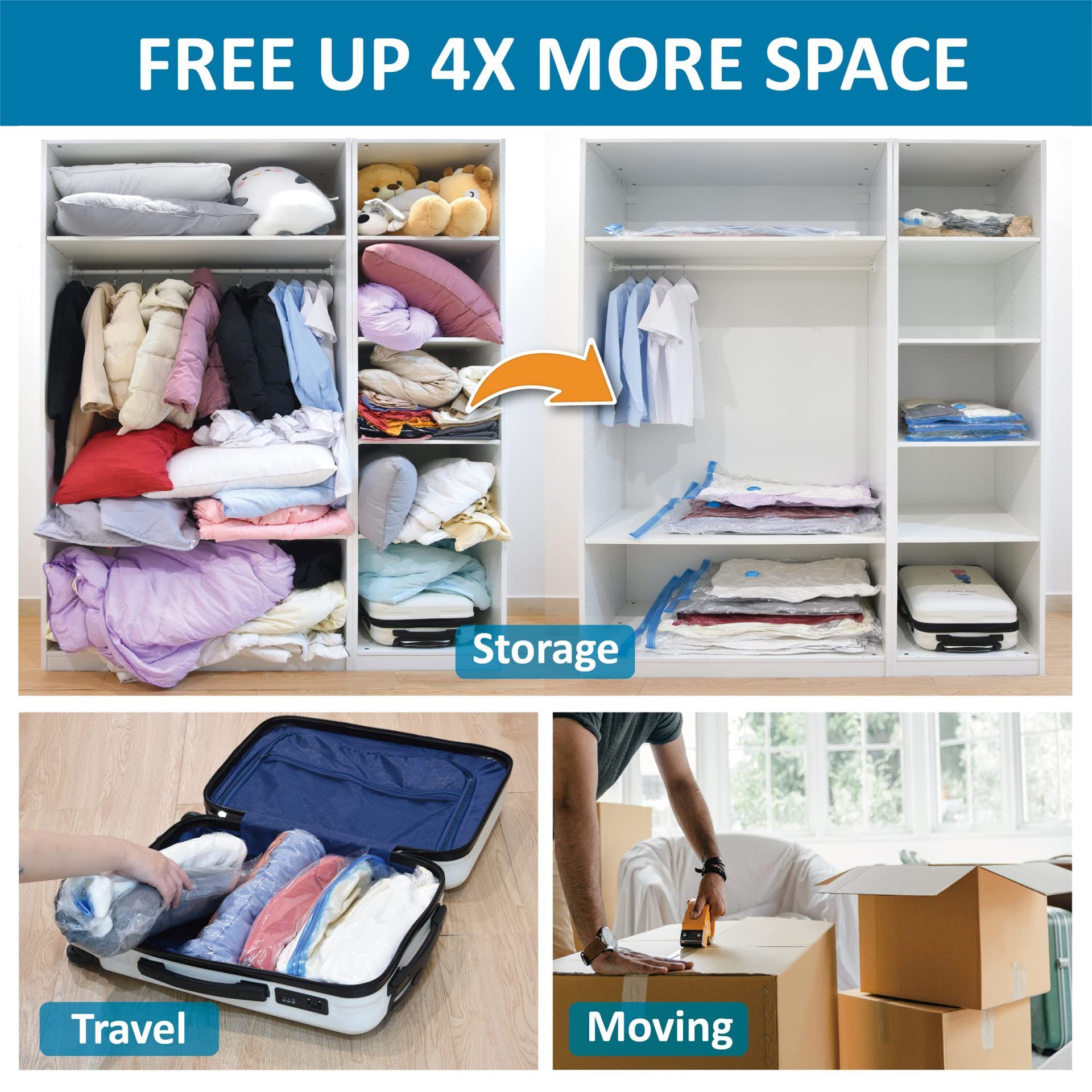 Transparent Vacuum Bag Clothing Compression Household Travel Thickened Plus-sized Quilt Storage Vacuum Organizing Folders - Image 4