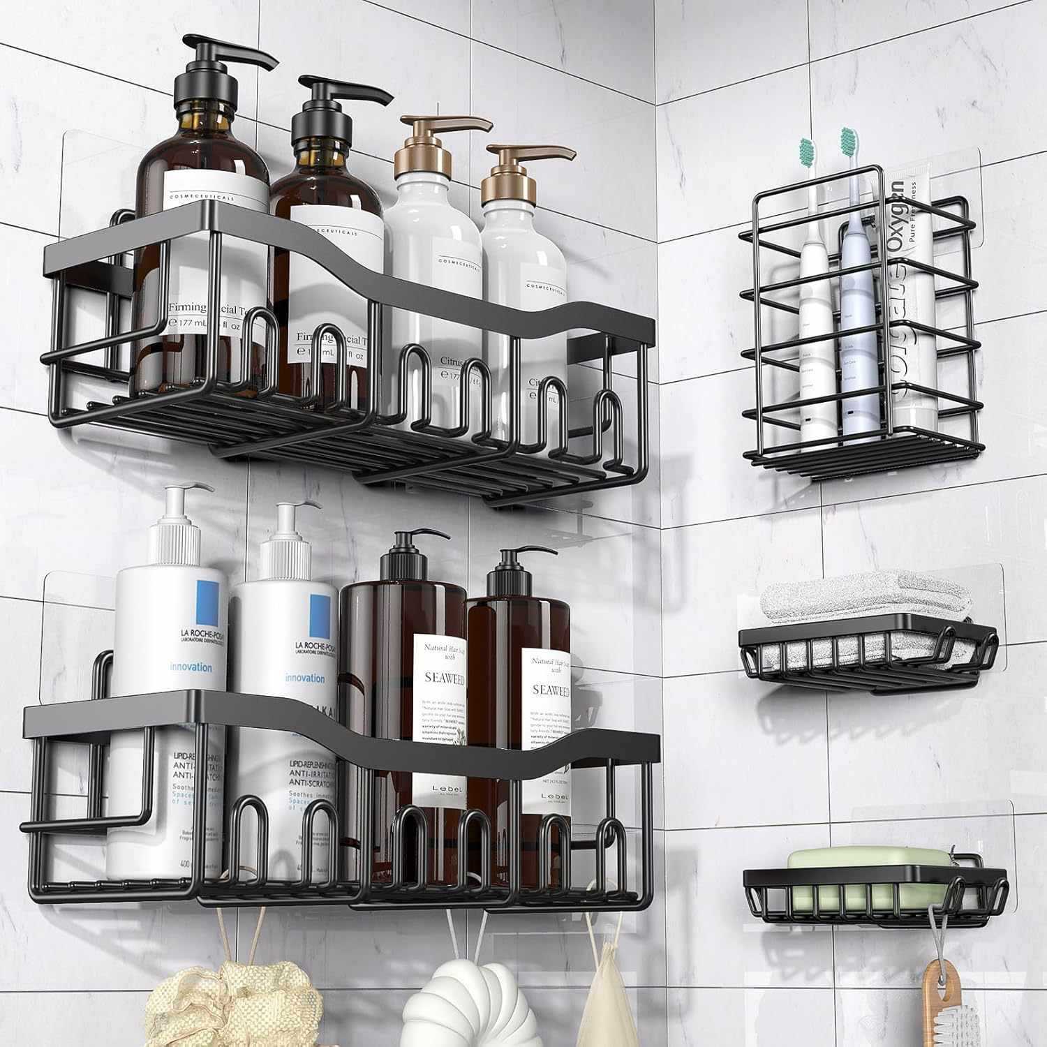 Bathroom Storage Rack Set Large Capacity - Image 2