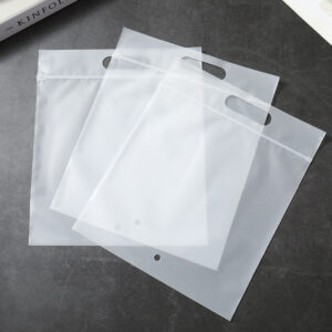 Perforated Clothing Portable Ziplock Bag Eva  Frosted Packaging Bag Biodegradable Sealing Bag Wholesale