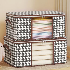 Houndstooth Visual Buggy Bag Clothing Quilt Storage Box