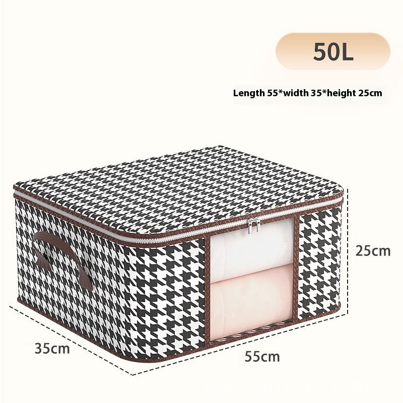 Houndstooth Visual Buggy Bag Clothing Quilt Storage Box - Image 6