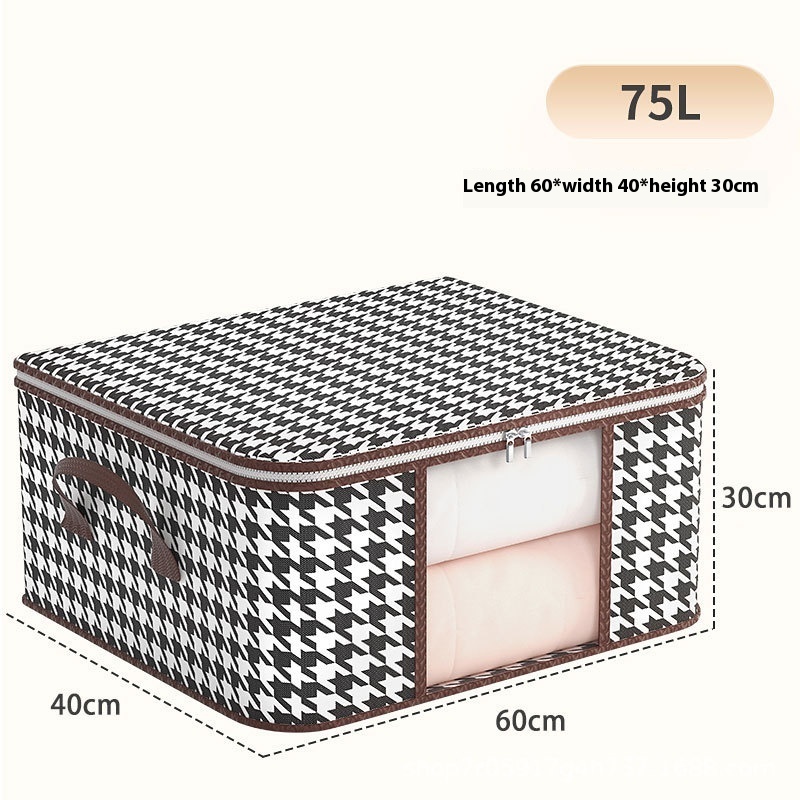Houndstooth Visual Buggy Bag Clothing Quilt Storage Box - Image 7