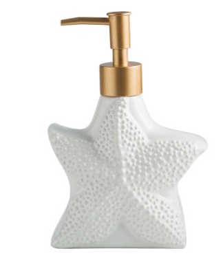 Starfish Shell Shape Ceramic Liquid Soap Dispenser Bathroom Sub-bottling Shower Gel Bottle Hand Sanitizer Container - Image 4
