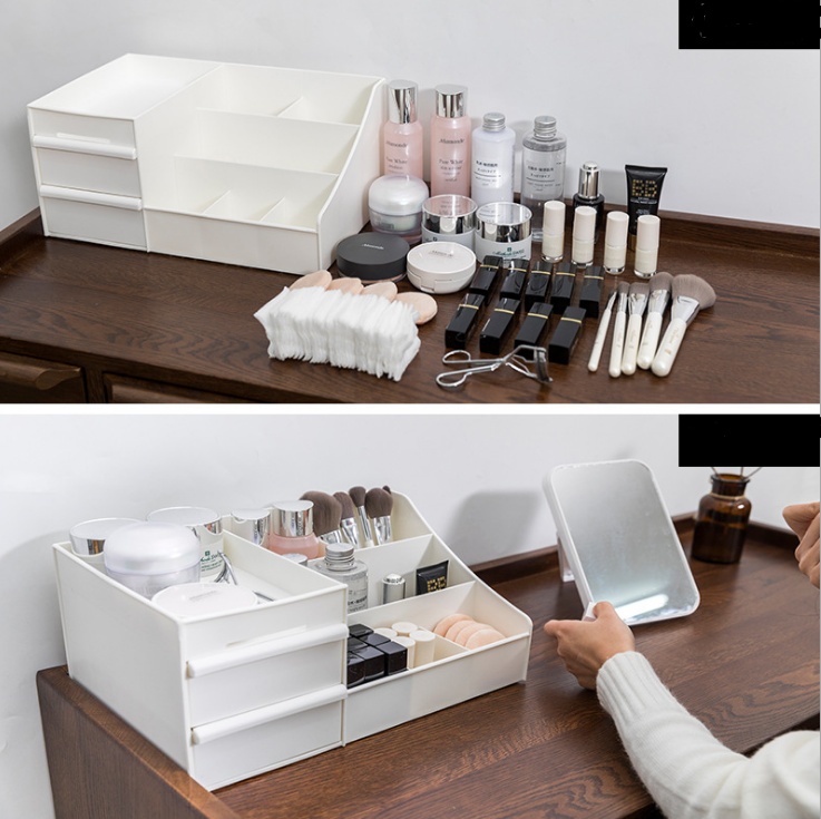 Desktop Cosmetics Storage Box Drawer Large Plastic Dressing Table Jewelry Box Storage Box