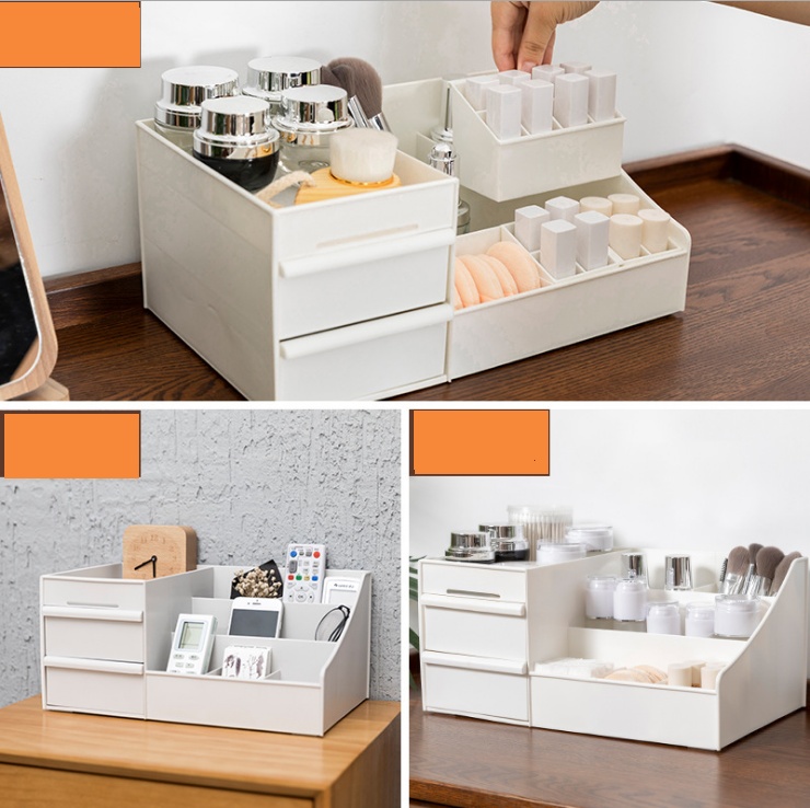 Desktop Cosmetics Storage Box Drawer Large Plastic Dressing Table Jewelry Box Storage Box - Image 2