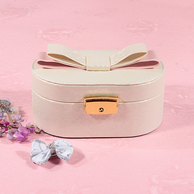 Korean Version of Small Jewelry Box New Gift Box Portable Jewelry Bag Jewelry Pu Leather Custom Gifts Portable Dressing Case