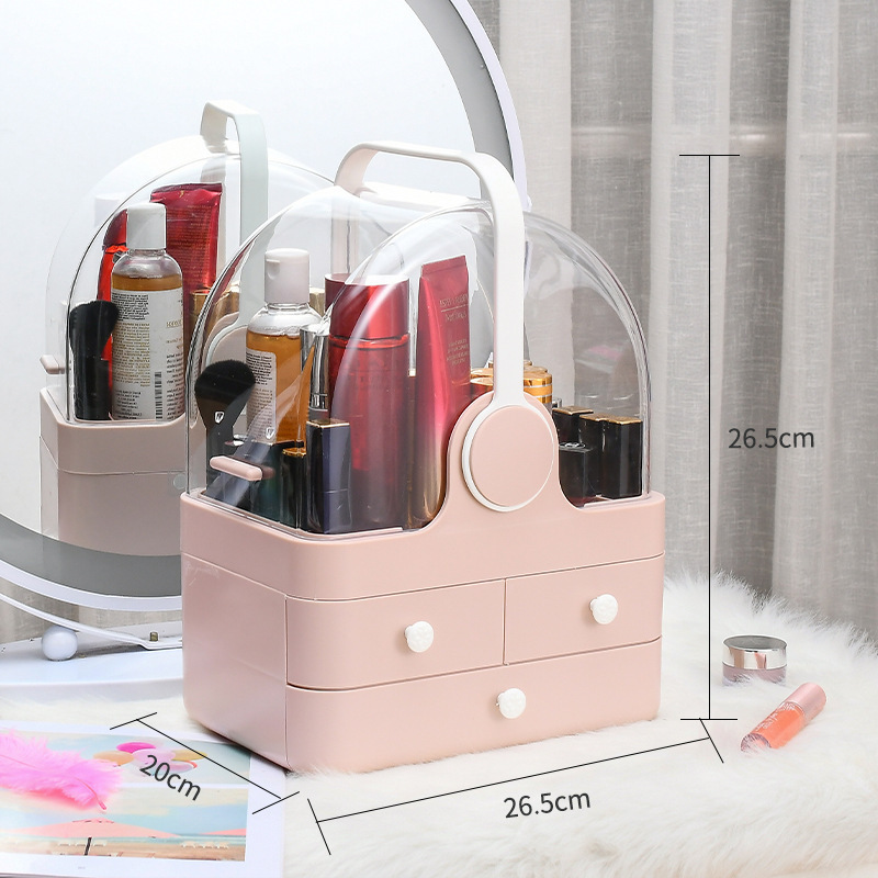 Organize Desktop Dust-Proof Household Lipstick Large Capacity Dressing Table Skin Care Product Rack - Image 2
