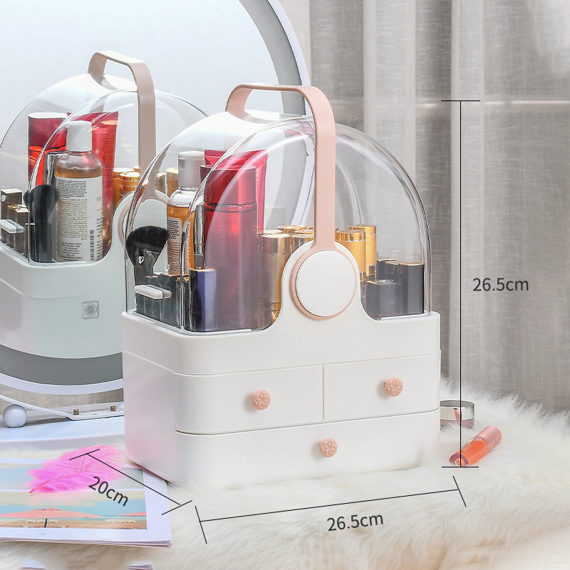 Organize Desktop Dust-Proof Household Lipstick Large Capacity Dressing Table Skin Care Product Rack - Image 4