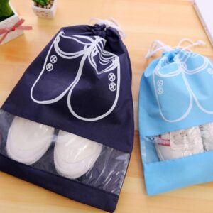 2 Sizes Waterproof Shoes Bag Pouch Storage Travel Bag Portable Tote Drawstring Bag Organizer Cover Non-Woven Laundry Organizador
