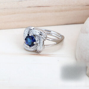 Blue Zirconia Women Jewelry Sets 925 Sterling Silver Wedding