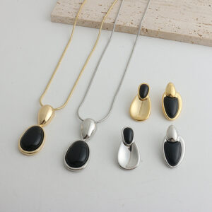 New Chinese Style Accessories Irregular Stitching Black Onyx Necklace Women
