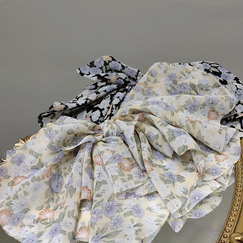 Bow Top Clip Korean Hair Accessories Sen Series French Pendant Printing Super Fairy Back Head Spring Clip Hairpin - Image 5