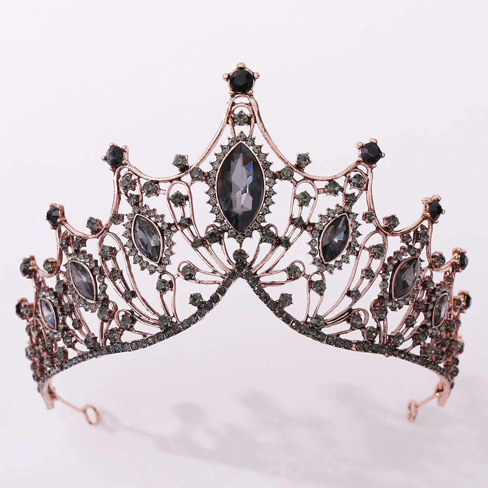 Classic Vintage Bridal Tiara Black Baroque - Image 3