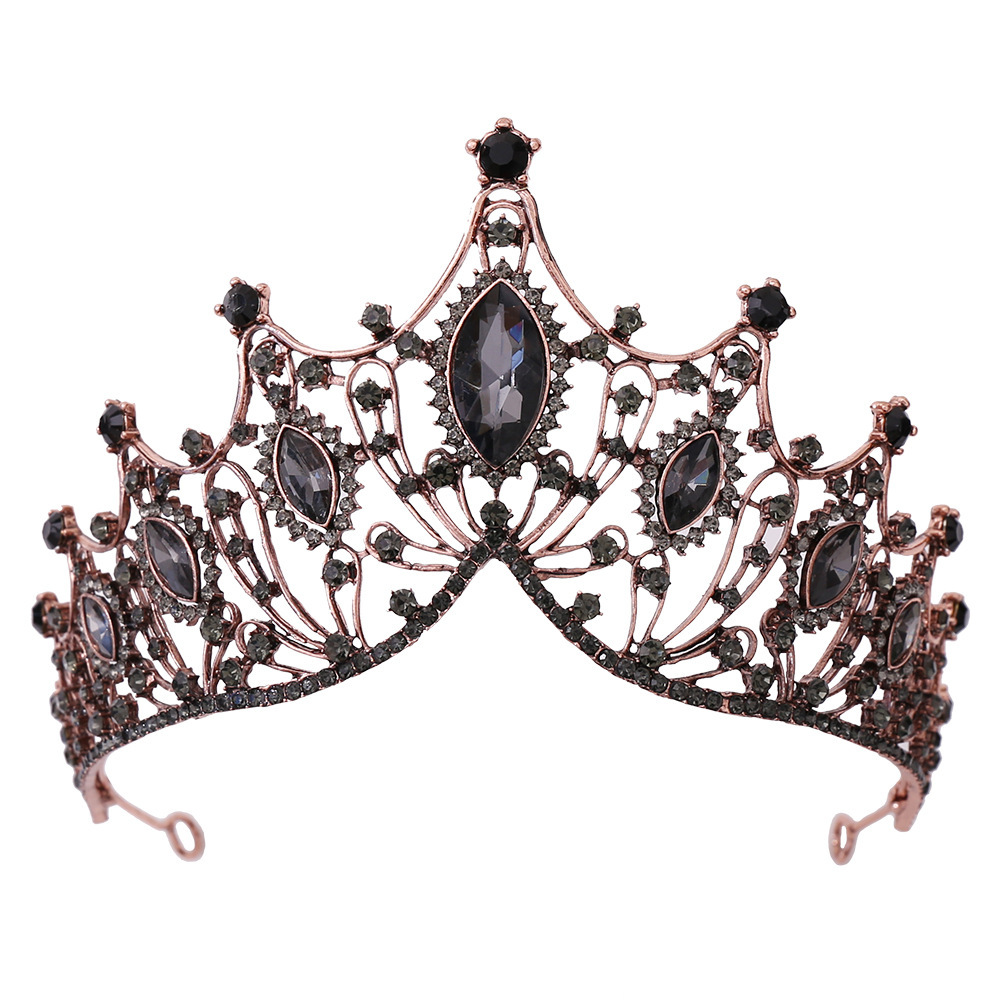 Classic Vintage Bridal Tiara Black Baroque - Image 5