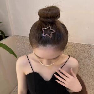 High-end Simple Rhinestone Star Hairpin Sweet Cool Female Headdress