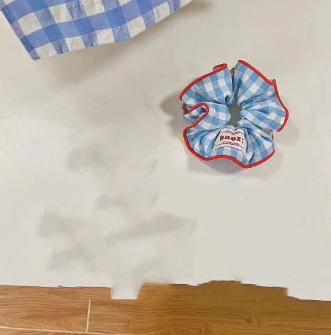 Simple New Classic Plaid Fabric Large Intestine Hair Ring I - Image 6