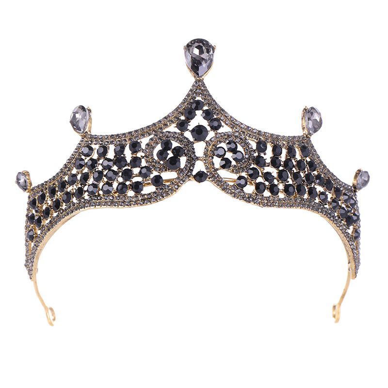 Retro Baroque Black Marriage Royale Decorative Crown - Image 5