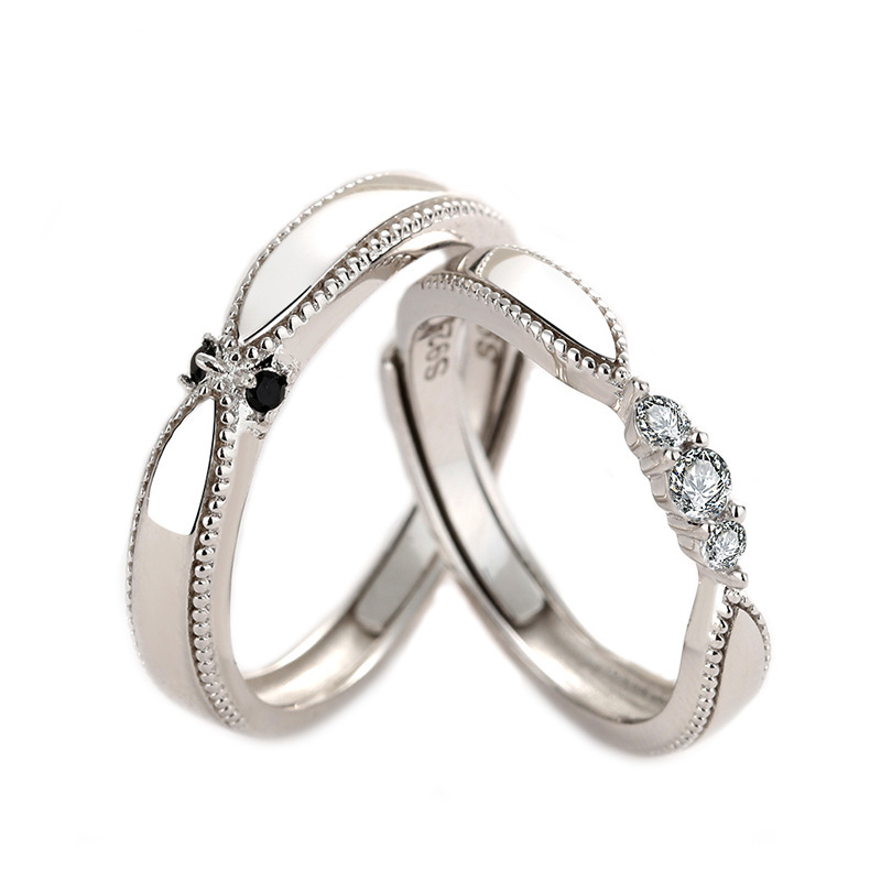 Korean Silver Angel lovers ring marriage engagement silver men and women wholesale ring manufacturer - Image 2