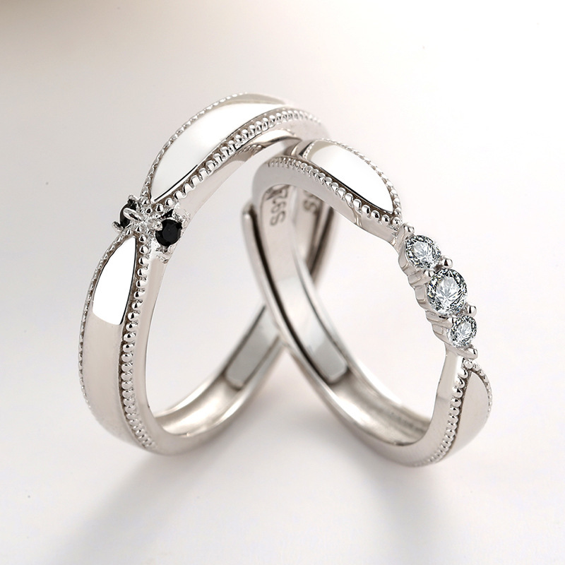 Korean Silver Angel lovers ring marriage engagement silver men and women wholesale ring manufacturer - Image 5