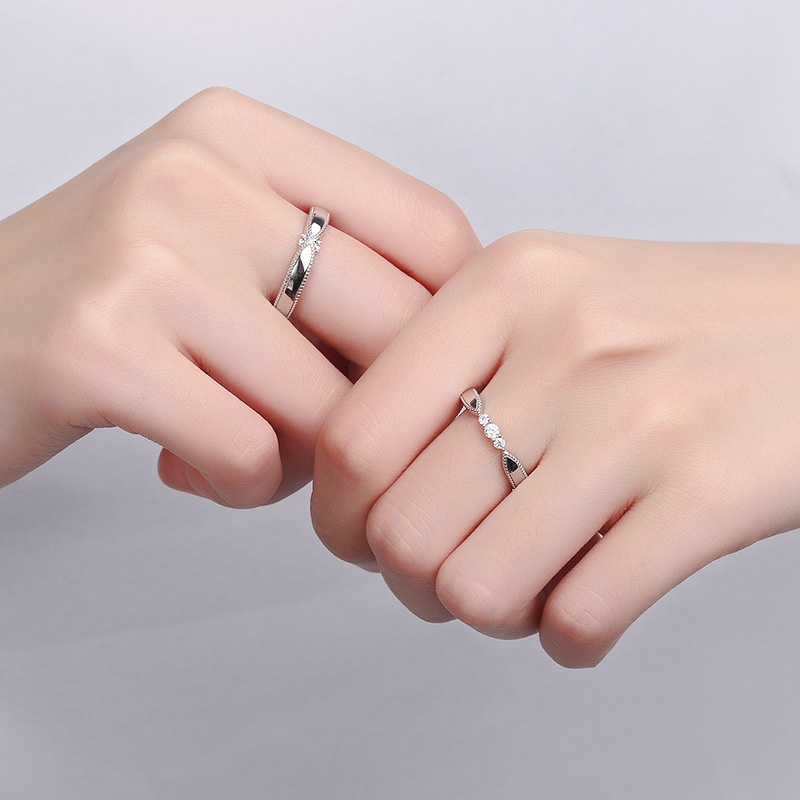 Korean Silver Angel lovers ring marriage engagement silver men and women wholesale ring manufacturer - Image 6