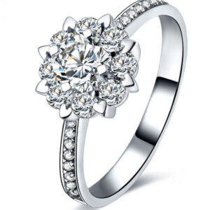 Micro Carat Engagement And Wedding Ring Ring Female Proposal Ring 18K Gold Diamond Ring Zircon Bare Diamond