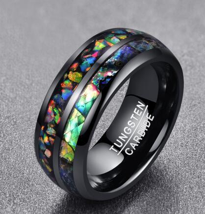 Tungsten Gold Ring With Black Veneer Plating - Image 2