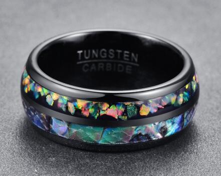 Tungsten Gold Ring With Black Veneer Plating - Image 3