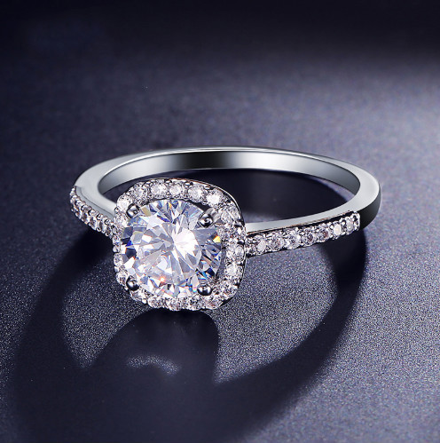 Wedding Rings for Women Silver Color Jewelry Luxury Rings Engagement Square Bague Cubic Zirconia - Image 4