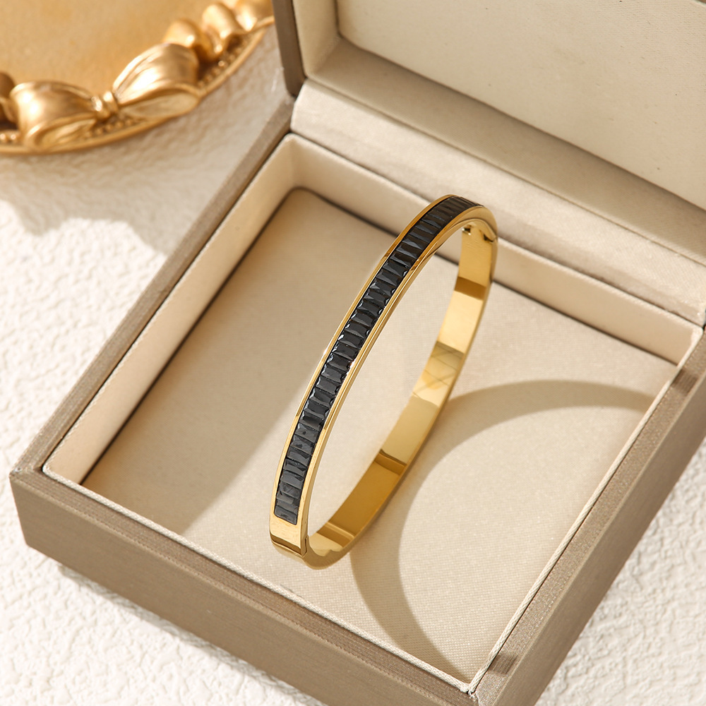 Affordable Luxury Style Diamond Titanium Steel Bracelet - Image 4