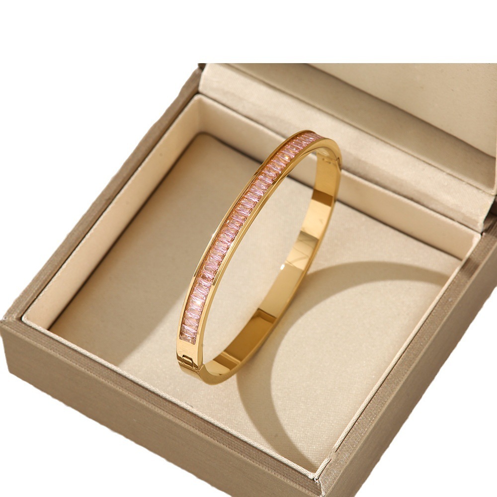 Affordable Luxury Style Diamond Titanium Steel Bracelet - Image 5