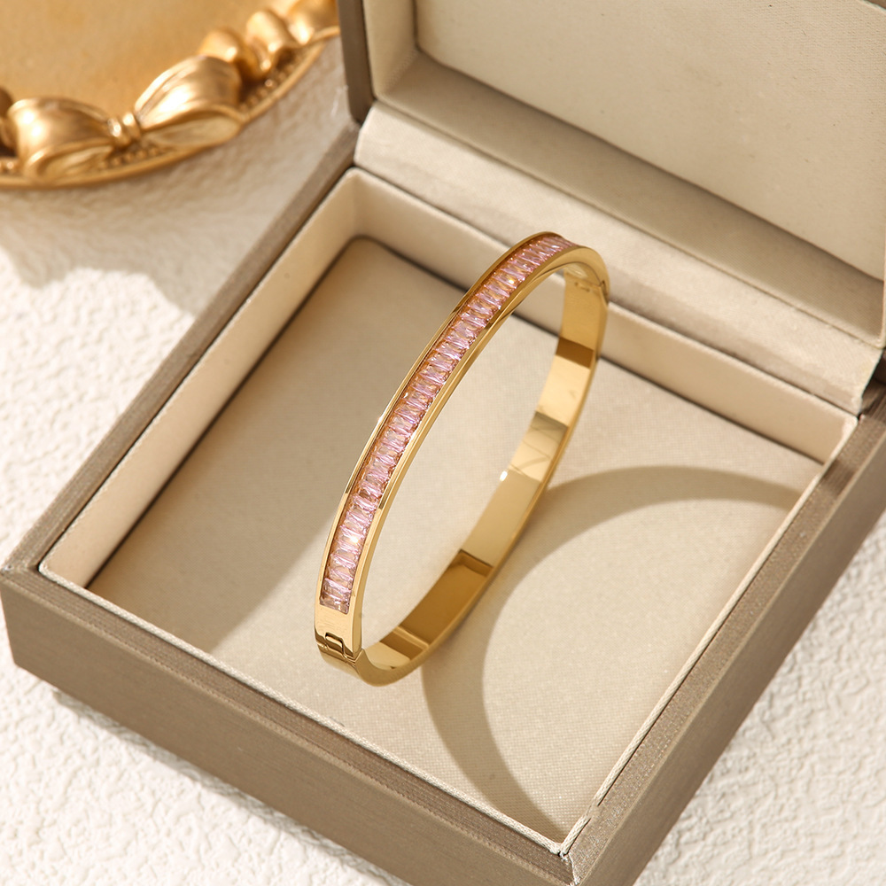 Affordable Luxury Style Diamond Titanium Steel Bracelet - Image 8