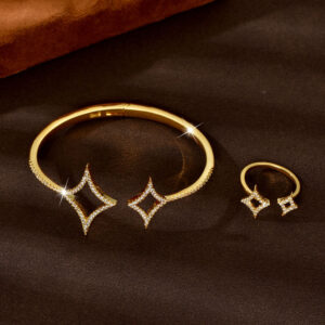 Star Shape Brace Lace Bracelet Zirconia Bride Wedding