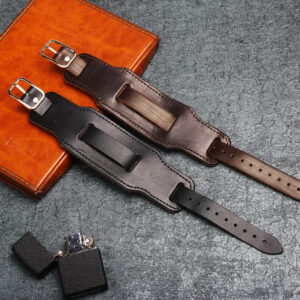 Simple Versatile Cowhide Wide Leather Bracelet