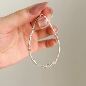 925 Sterling Silver Bracelet Female Special-interest Design Small Pieces Of Silver Beaded