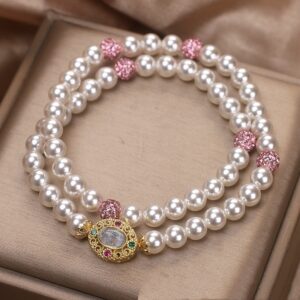 New Chinese Temperament Double Layer Twin Pearl Bracelet