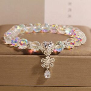 High-grade White Crystal Bracelet Female Light Luxury Minority