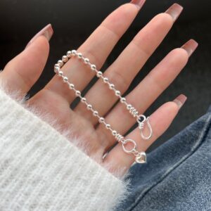 S925 Sterling Silver Bracelet For Women Ball Bead Chain Design Love