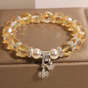 Citrine Bracelet Female Light Luxury Minority Temperament Pearl