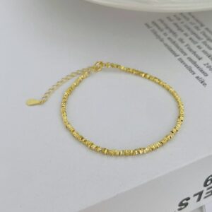 Silver-broken Couple S925 Sterling Silver Bracelet Ins Simple Style