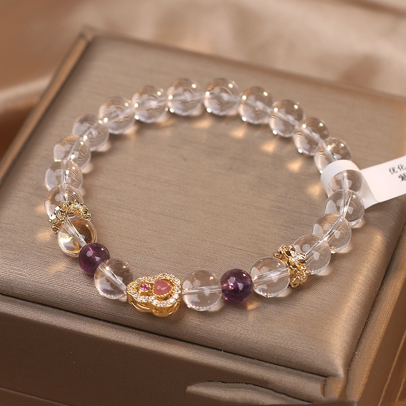Natural White Crystal Bracelet Women's High-grade Light Luxury