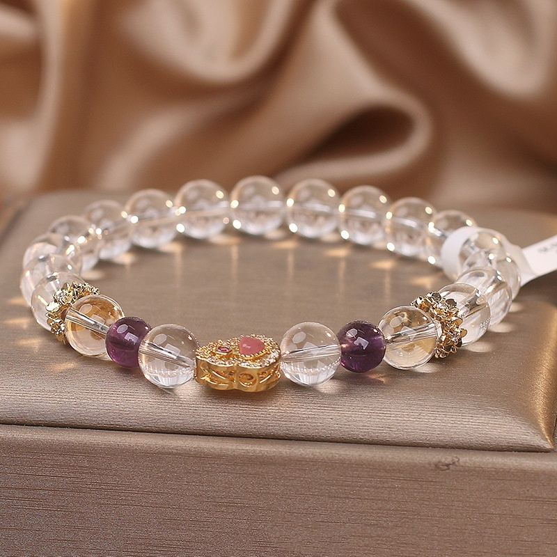 Natural White Crystal Bracelet Women's High-grade Light Luxury - Image 3