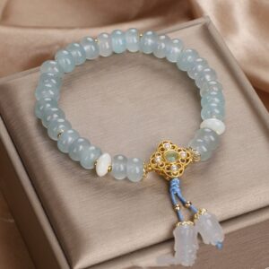 Aquamarine Beaded Bracelet Female Niche Ancient Style