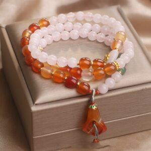 New Chinese Natural White Agate Multi-wrap Bracelet