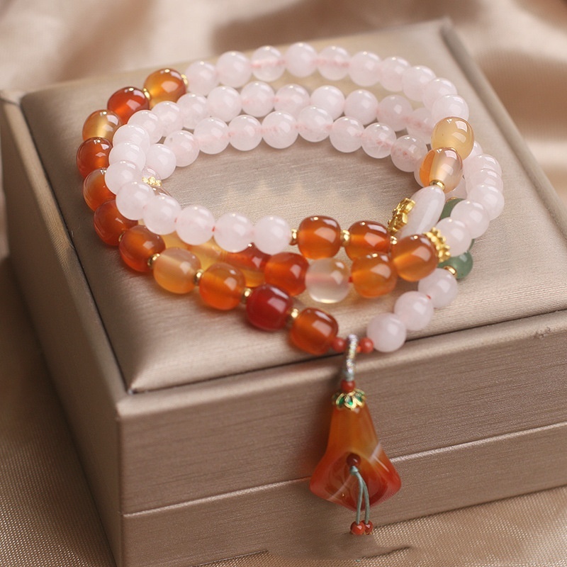 New Chinese Natural White Agate Multi-wrap Bracelet