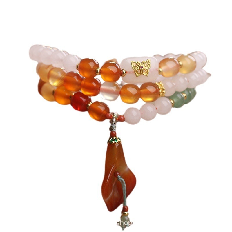 New Chinese Natural White Agate Multi-wrap Bracelet - Image 2